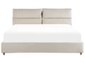 Miniatyrbilde 5 av 11: Seng Beige Fløyel 180 x 200 cm Dobbeltseng med oppbevaring Sengegavl Soverom Moderne Retro