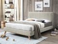Miniatyrbilde 4 av 11: Beige Seng med Ramme Polstret i Fløyel Treben 160 x 200 cm Moderne Utseende