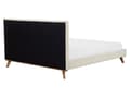 Miniatyrbilde 8 av 11: Beige Seng med Ramme Polstret i Fløyel Treben 160 x 200 cm Moderne Utseende