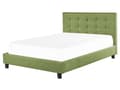 Miniatyrbilde 1 av 11: Seng Stoff Grønn 160 x 200 cm Polstret ramme Sengegavl med knapper Elegant Moderne Soverom