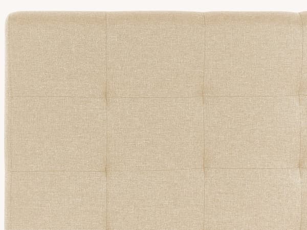 Seng Stoff Beige 180 x 200 cm Polstret ramme Sengegavl med knapper Elegant Moderne Soverom