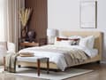 Miniatyrbilde 2 av 11: Seng Stoff Beige 180 x 200 cm Polstret ramme Sengegavl med knapper Elegant Moderne Soverom