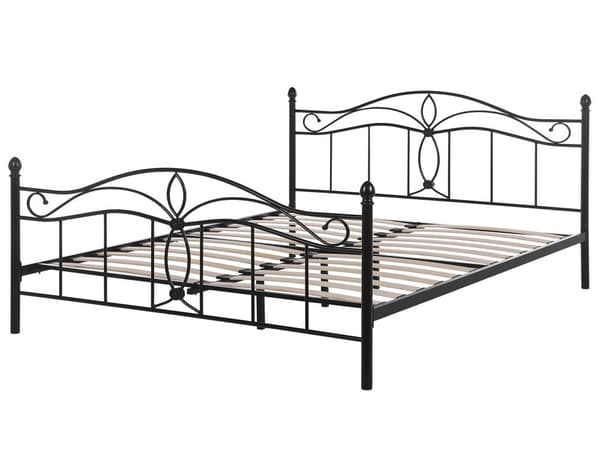 Dobbeltseng Svart Metall 160 x 200 cm Dekorativ Sengegavl Moderne stil