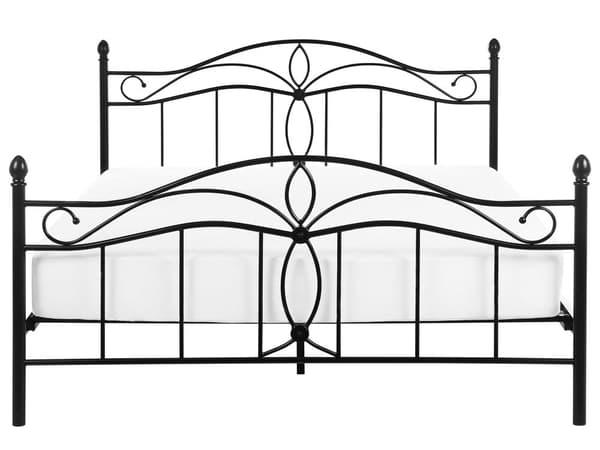 Dobbeltseng Svart Metall 160 x 200 cm Dekorativ Sengegavl Moderne stil