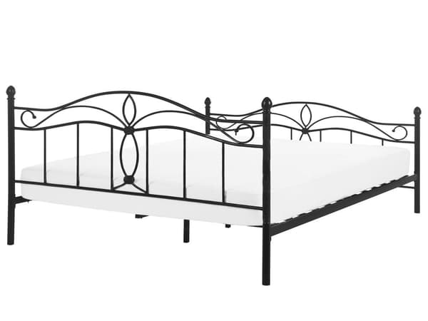 Dobbeltseng Svart Metall 160 x 200 cm Dekorativ Sengegavl Moderne stil