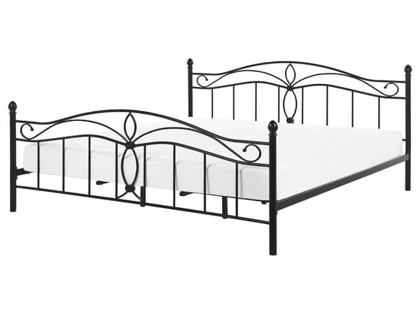 Dobbeltseng Svart Metall 160 x 200 cm Dekorativ Sengegavl Moderne stil