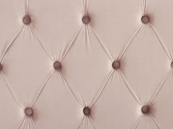 Dobbeltseng Lyserosa Rosa Fløyel 160 x 200 cm Polstret Tuftet Nakkestøtte Glamorøst Design