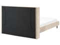 Miniatyrbilde 5 av 10: Seng Beige Fløyel 140 x 200 cm Polstret Sengegavl Gullben Lamellbunn Retro Elegant Soverom