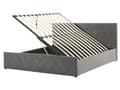 Miniatyrbilde 1 av 11: Seng Grå fløyel 160 x 200 cm Moderne myk dobbeltseng med oppbevaring Diamond Rhombus-mønster Quiltet sengeramme Soverom inspirasjon