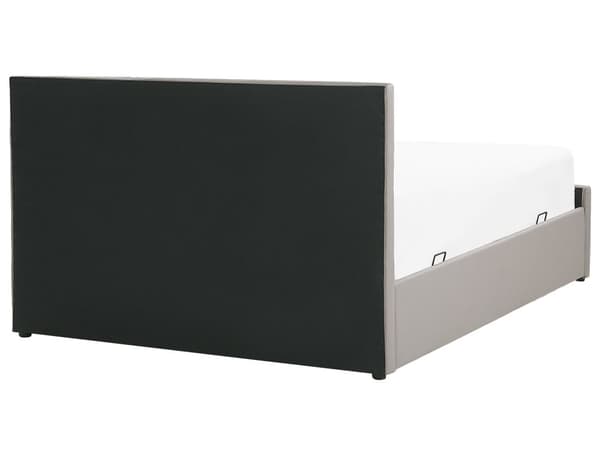 Taupe kunstlærseng 180 x 200 cm Moderne, myk dobbeltseng med oppbevaring Diamantrombe-mønster Quiltet sengeramme Soveromsinspirasjon