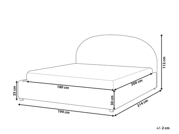 Seng med oppbevaring Boucle Polyester Storage Bed Beige Boucle Polyester 180 x 200 cm Retro