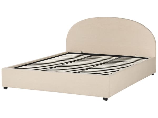 Seng med oppbevaring Boucle Polyester Storage Bed Beige Boucle Polyester 180 x 200 cm Retro