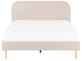 Pikkukuva 4 / 10: Parisänky vaalea beige 173 x 215 x 109 cm puu rauta sametti sälepohja glamour retro 160 x 200