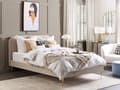 Pikkukuva 2 / 10: Parisänky vaalea beige 173 x 215 x 109 cm puu rauta sametti sälepohja glamour retro 160 x 200