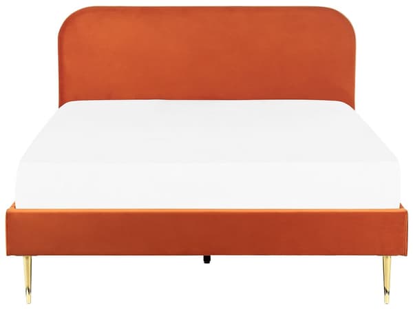 Parisänky oranssi 193 x 215 x 109 cm puu rauta sametti sälepohja glamour retro 180 x 200