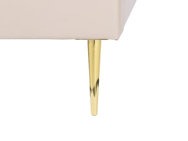 Parisänky vaalea beige 193 x 215 x 109 cm puu rauta sametti sälepohja glamour retro 180 x 200