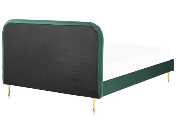 Seng Grønn Polstret 140 x 200 cm Fløyel Sengegavl Minimalistisk design Moderne Soverom