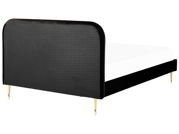 Seng Svart Polstret 180 x 200 cm Fløyel Sengegavl Minimalistisk design Moderne Soverom