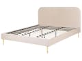 Miniatyrbilde 5 av 10: Seng Beige Polstret 180 x 200 cm Fløyel Sengegavl Minimalistisk design Moderne Soverom