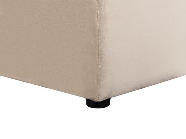 Sänky beige sametti verhoilu säilytystila 180 x 200 cm penkki sälepohja moderni tyyli