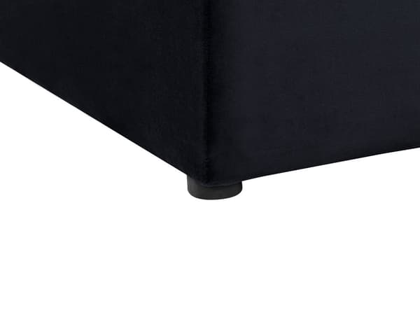 Dubbelsäng Svart Sammet 180 x 200 cm Lamellbas med Förvaringsbänk Tuftad Sovrum