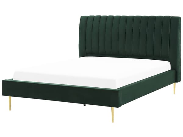 Parisänky smaragdinvihreä sametti verhoiltu metallijalat 180 x 200 cm sälepohja tikattu pääty moderni tyyli
