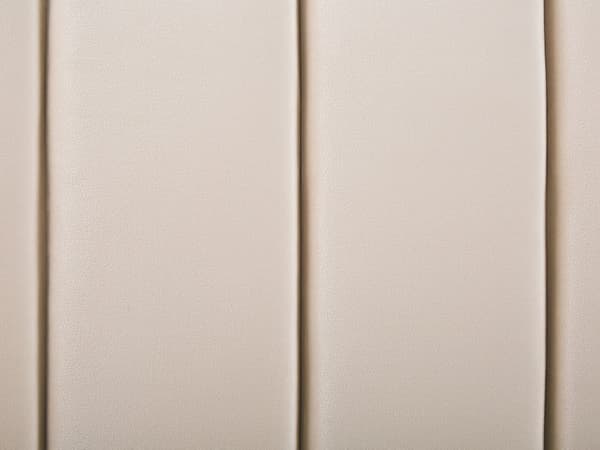 Seng Beige Guld Velour Metal 160 x 200 cm Moderne Blød Dobbeltseng Kanal Tuftet Hovedgærde Design Sengeramme med Lamelbund