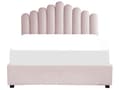 Miniatyrbilde 5 av 11: Seng med oppbevaring Rosa Fløyel 160 x 200 cm Dekorativ sengegavl Elegant Glamorøs Innredning Soverom