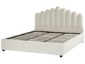 Miniatyrbilde 7 av 11: Seng med oppbevaring Off White Fløyel 180 x 200 cm Dekorativ sengegavl Elegant Glamorøs Innredning Soverom