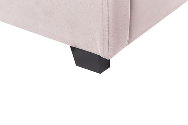 Seng Lyserød Velour 160 x 200 cm Moderne Dobbeltseng med Opbevaring Polstret Kanal Tuftet Sengegavl Design