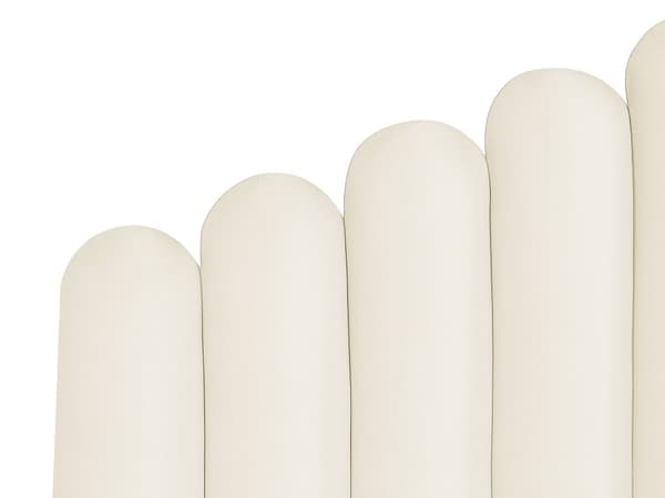 Seng Hvid Velour 160 x 200 cm Moderne Dobbeltseng med Opbevaring Polstret Kanal Tuftet Sengegavl Design