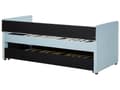 Miniatyrbillede 7 af 11: Underseng lyseblå fløjl Trælameller 90 x 200 cm Daybed Glamour Dekorative knapper minimalistisk kompakt skandinavisk