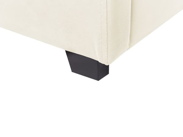 Seng Hvid Velour 180 x 200 cm Moderne Dobbeltseng med Opbevaring Polstret Kanal Tuftet Sengegavl Design
