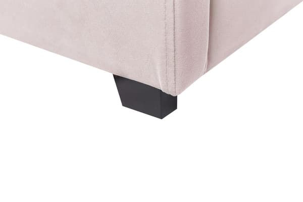 Seng Lyserød Velour 180 x 200 cm Moderne Dobbeltseng med Opbevaring Polstret Kanal Tuftet Sengegavl Design