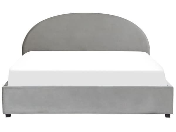 Förvaringssäng Grå Sammet Dubbelsäng 180 x 200 cm Minimalistisk Retro Design Förvaringsschäslong
