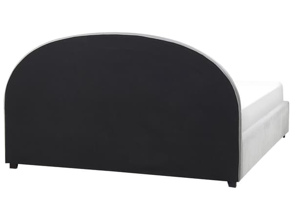 Förvaringssäng Grå Sammet Dubbelsäng 180 x 200 cm Minimalistisk Retro Design Förvaringsschäslong