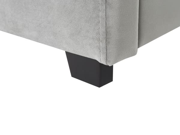 Förvaringssäng Grå Sammet Dubbelsäng 180 x 200 cm Minimalistisk Retro Design Förvaringsschäslong
