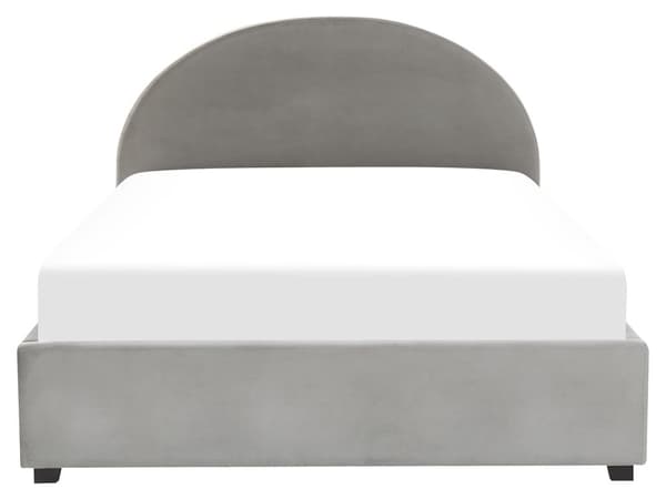 Förvaringssäng Grå Sammet Dubbelsäng 160 x 200 cm Minimalistisk Retro Design Förvaringsschäslong
