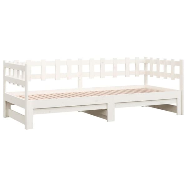 vidaXL Sohvasänky ulosvedettävä valkoinen 2x (80x200) cm täysi mänty
