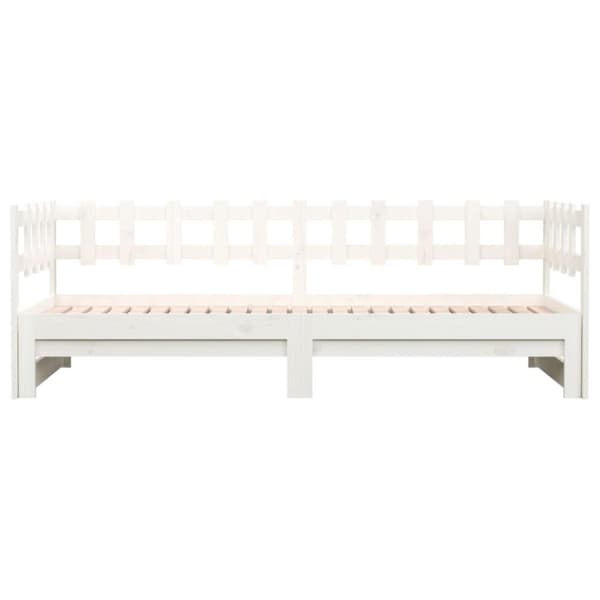 vidaXL Sohvasänky ulosvedettävä valkoinen 2x (80x200) cm täysi mänty