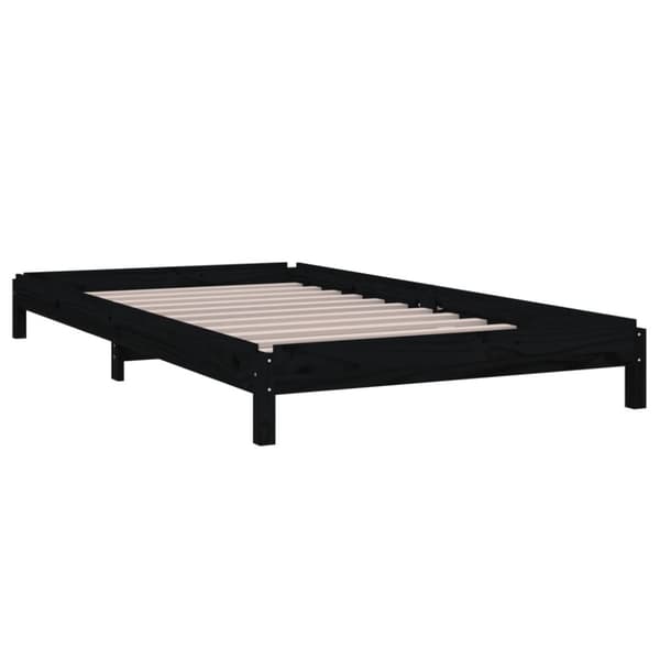 vidaXL Pinottava sänky musta 80x200 cm täysi mänty