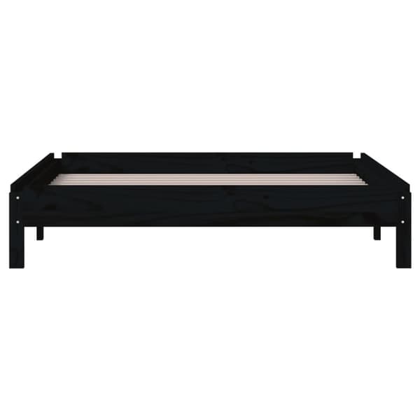 vidaXL Pinottava sänky musta 80x200 cm täysi mänty