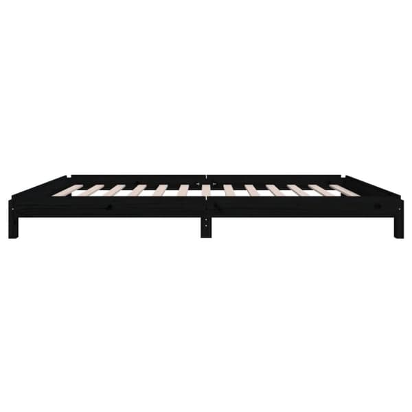vidaXL Pinottava sänky musta 80x200 cm täysi mänty