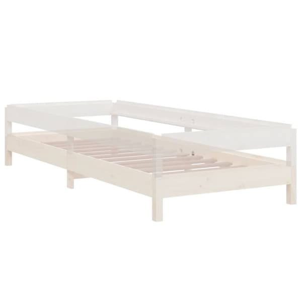 vidaXL Pinottava sänky valkoinen 75x190 cm täysi mänty