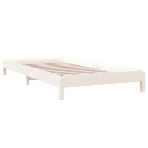 vidaXL Pinottava sänky valkoinen 75x190 cm täysi mänty