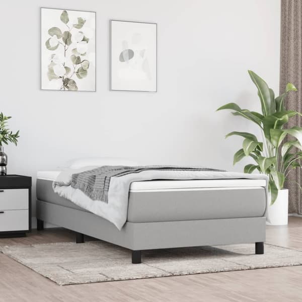 vidaXL Sängram ljusgrå 80x200 cm tyg