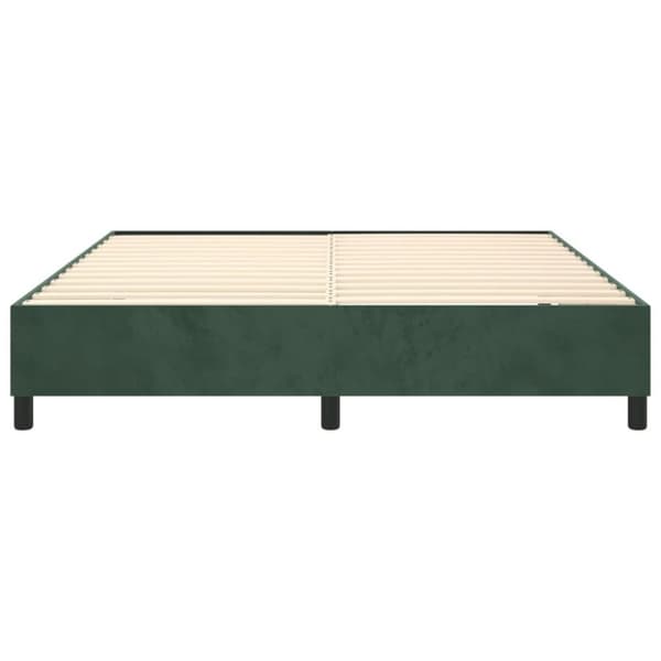 vidaXL sengeramme til kontinentalseng 180x200 cm fløjl mørkegrøn