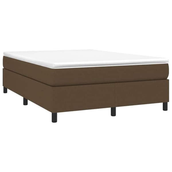 vidaXL sengeramme til kontinentalseng 140x190 cm stof mørkebrun