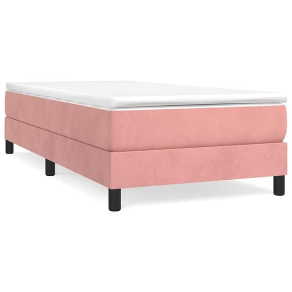 vidaXL sengeramme 90x200 cm fløjl pink