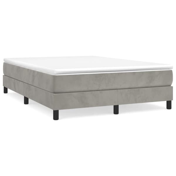 vidaXL sengeramme 140x190 cm fløjl lysegrå